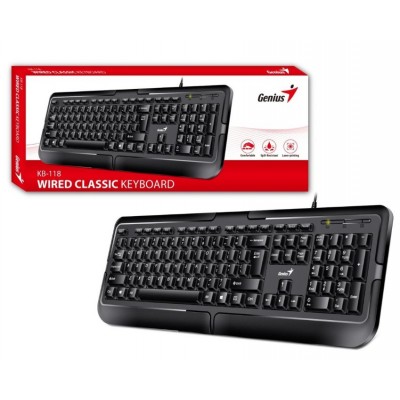 Tastatura Genius USB, 104 taste, kb-118, negru