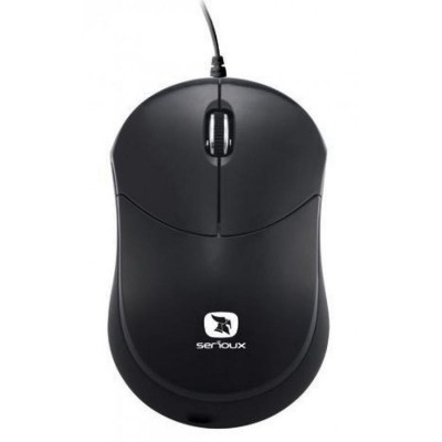 Mouse serioux cu fir optic rainbow 680 1000dpi negru ambidextru