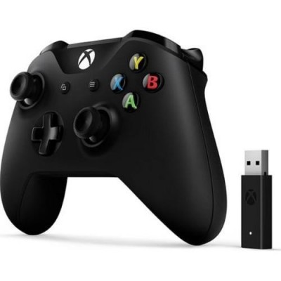 Microsoft xbox one wireless controller black + wireless adapter v2