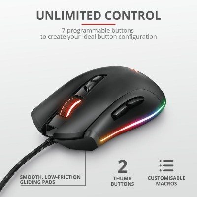 Mouse gaming cu fir trust trust gxt 900 qudos rgb