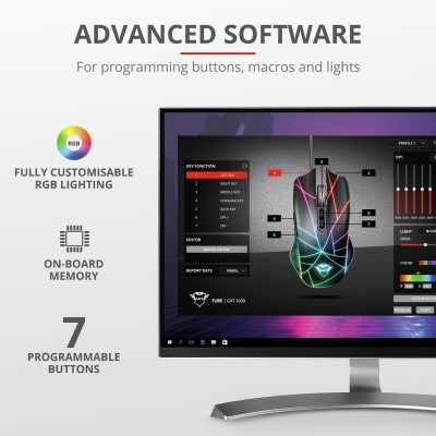 Mouse cu fir gxt 160x ture rgb gaming mouse  specifications