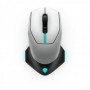Mouse wireless Dell Alienware Gaming AW610M, 16000 dpi, 7 butoane, Lunar Light