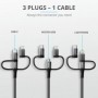 Cablu incarcare trust keyla extra-strong 3-in-1 usb cable 1m  specifications