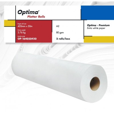 Rola Hârtie Plotter Premium A2 Optima - 80gr
