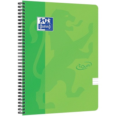 Caiet cu spirala A4, OXFORD School Touch , 70 file-90g/mp, 4 perf, coperta carton verde lime, dictando