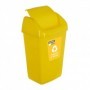 Cos menajer capac batant, pentru reciclare plastic metal, 35 l, galben