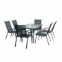 Set mobilier gradina Heinner Fiesta 7 piese, 1 masa, 6 scaune, otel si sticla - 1 - OfficeGarage.ro