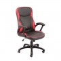 Scaun directorial US25 Reno, piele ecologica negru, rosu - 1 - OfficeGarage.ro