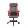 Scaun directorial US25 Reno, piele ecologica negru, rosu - 3 - OfficeGarage.ro