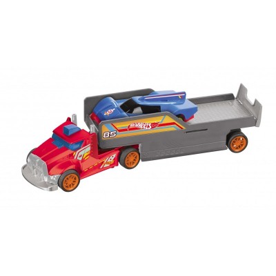 Masinuta cu telecomanda Hot Wheels 2 in 1 camion+remorca
