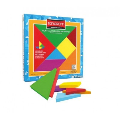 Jucarie din lemn, geometrica, Colored tangram