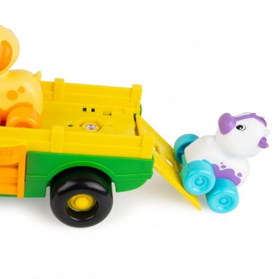 Tractor John Deere, cu remorca si animale cu sunete