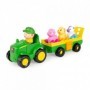 Tractor John Deere, cu remorca si animale cu sunete