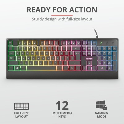 Tastatura ziva gaming rainbow led keyboard  specifications general key technology
